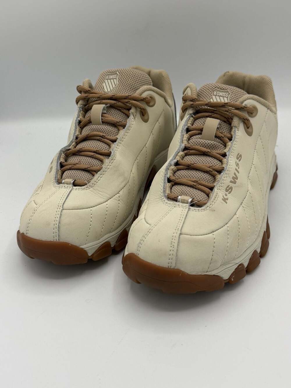 K-Swiss ST329 CMF Women’s 7 Bone White Safari Gum Leather Sneakers